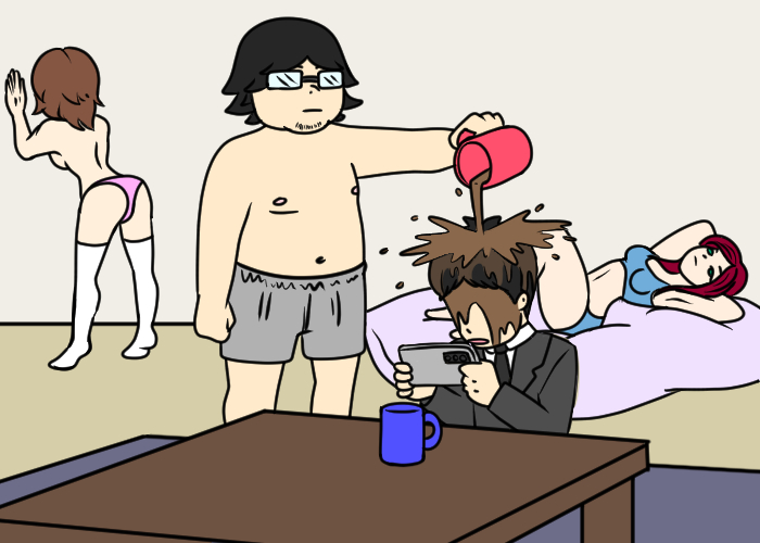 okuta_pours_coffee_on_bontarou